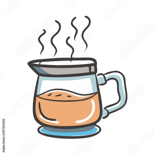 steaming coffee pot icon, steaming coffee pot vector illustration-simple illustration of steaming coffee pot, perfect for steaming coffee pot logos and icons