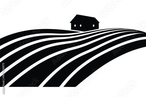  Minimal farmland with crop lines
