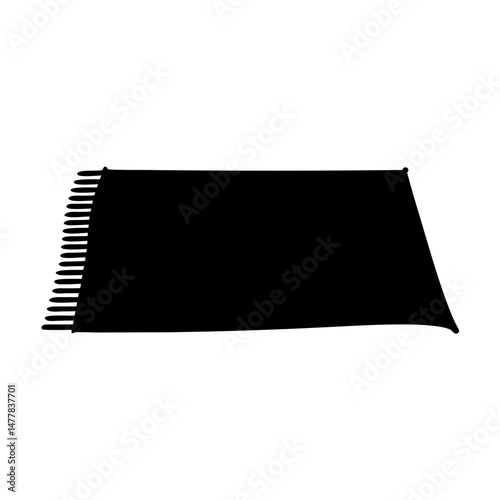 rug vector silhouette icon - perfect for furniture icons, decals, or SVG crafts.