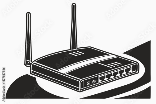 router silhoette black vector