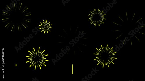 fireworks on the black background