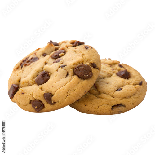 Chocolate Chip Cookies  isolated on  Transparent background