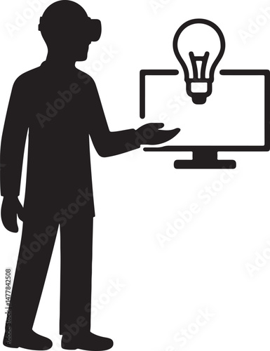 Silhouette of innovation hackathon concept with creative teamwork, coding, and idea development for modern tech events.