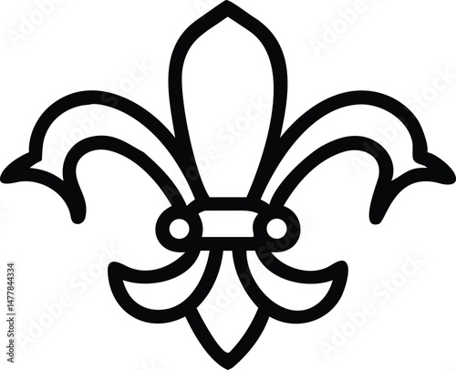 Black vector fleur de lis design is a nature-inspired flower symbol, not a dangerous spider or insect, suitable for decoration or tattoo art