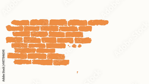 Brick wall background. Brick wall. A fragment of a brick wall background. Illustration of a brick wall.	