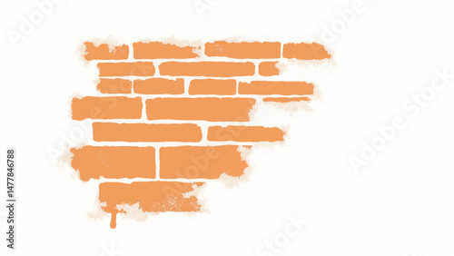 Brick wall background. Brick wall. A fragment of a brick wall background. Illustration of a brick wall.	
