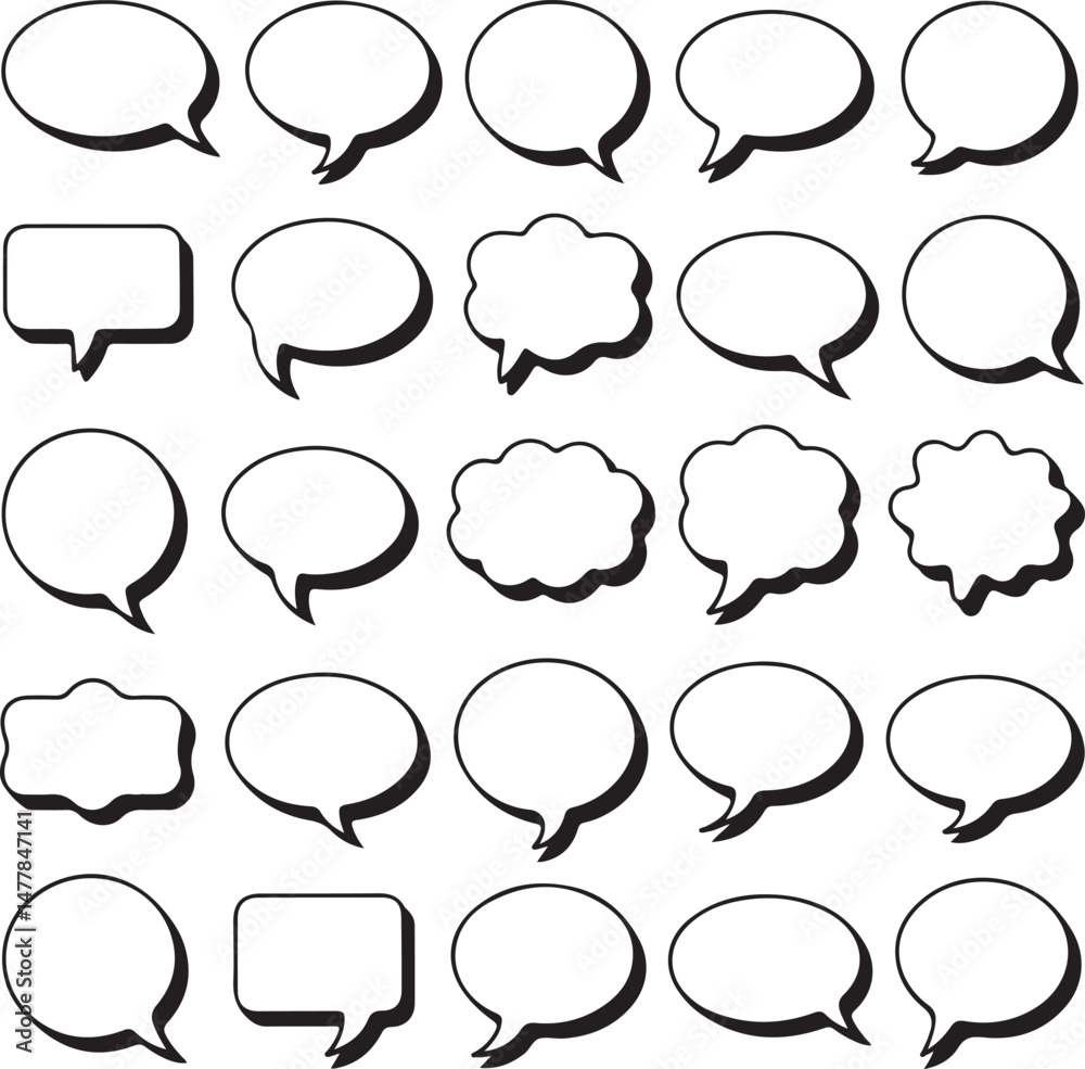 Speech bubble set talk bubble cloud speech bubbles collection vector