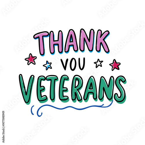  thank you veterans text icon, thank you veterans text vector illustration-simple illustration of thank you veterans text, perfect for thank you veterans text logos and icons