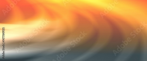 orange and grey abstract wave with motion blur and halftone texture