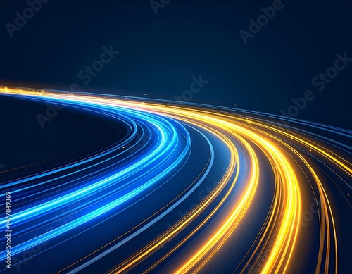 Digital Background with Smooth Flowing Lines and Abstract Data Movement