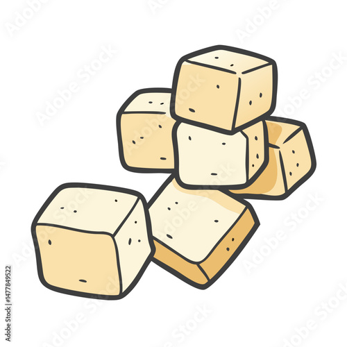 tofu cubes icon, tofu cubes vector illustration-simple illustration of tofu cubes, perfect for tofu cubes logos and icons