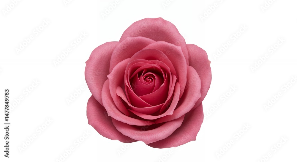 Pink rose isolated on white background