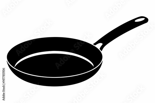 frypan sihouette black vector