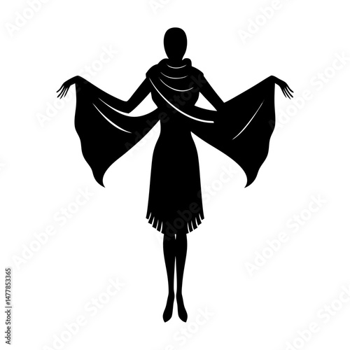 Oversized Fashion Scarf silhouette vector