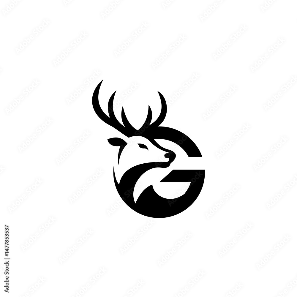 letter G deer logo letter G deer logo