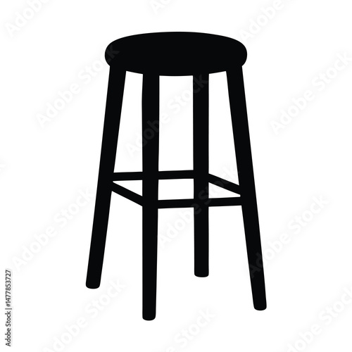 stool vector silhouette icon - perfect for furniture icons, decals, or eps crafts.