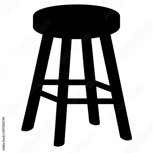 stool vector silhouette icon - perfect for furniture icons, decals, or SVG crafts.