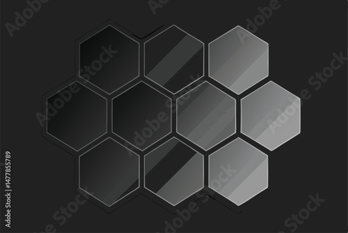 Abstract hexagon vector backdrop with a seamless geometric pattern in a 3D honeycomb style