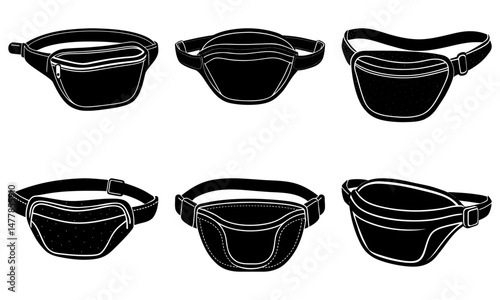 Metallic Fanny Pack silhouette vector