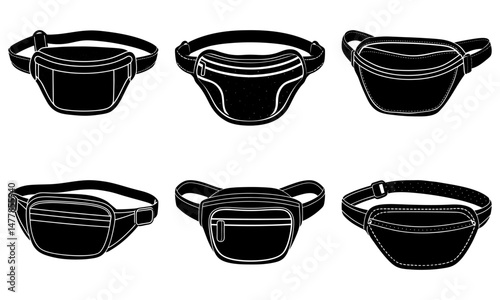 Metallic Fanny Pack silhouette vector