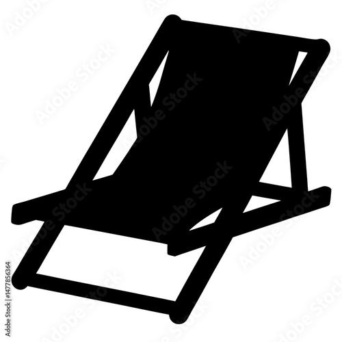 sun lounger vector silhouette icon - perfect for furniture icons, decals, or SVG crafts.