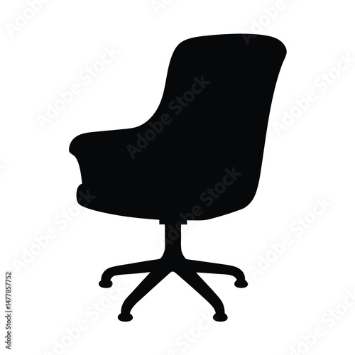 swivel chair vector silhouette icon - perfect for furniture icons, decals, or eps crafts.