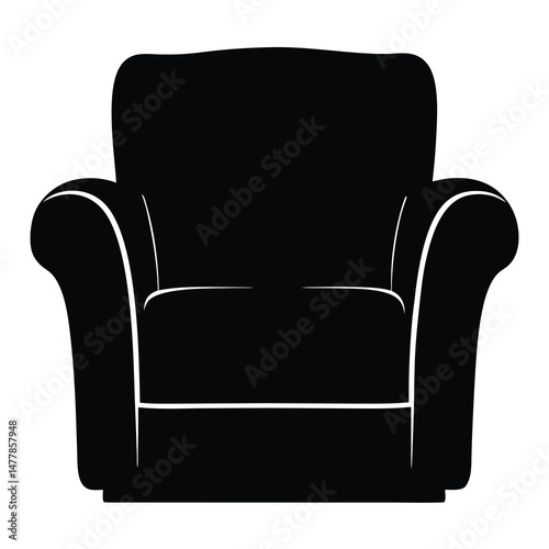 swivel chair vector silhouette icon - perfect for furniture icons, decals, or eps crafts.