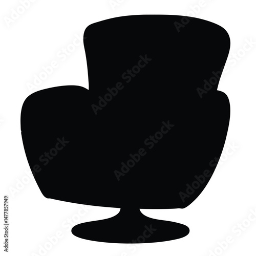 swivel chair vector silhouette icon - perfect for furniture icons, decals, or eps crafts.