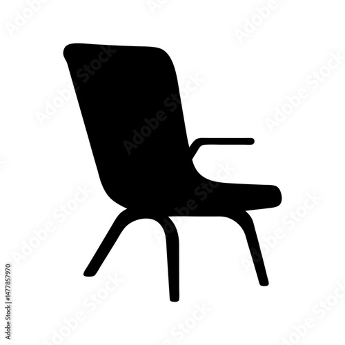 swivel chair vector silhouette icon - perfect for furniture icons, decals, or SVG crafts.