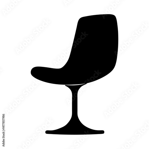 swivel chair vector silhouette icon - perfect for furniture icons, decals, or SVG crafts.