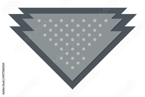 Black and white abstract tech hardware shows a closeup vector illustration of a metal plate with a digital diamond circuit board object