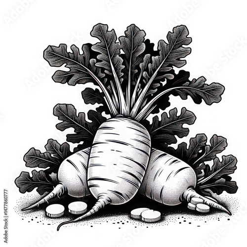 Radish outline illustration