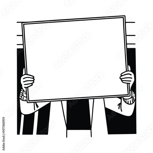 man holding a blank board