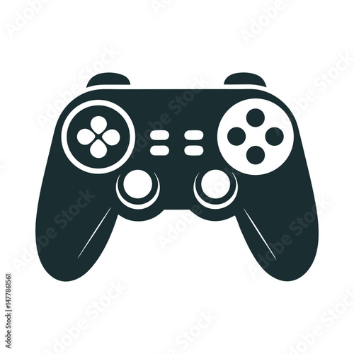Gamepad controller game silhouette on white background