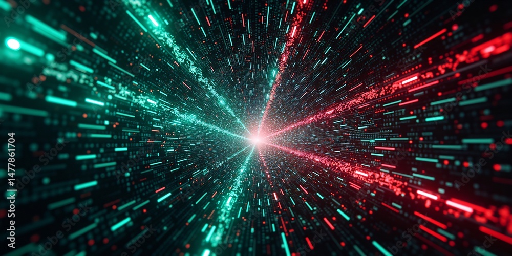 Naklejka premium An abstract tech-style background digital noise lines 