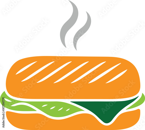 sandwich bun silhouette with filling, bread vector, sandwich silhouette design