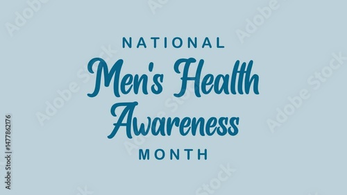 Wallpaper Mural National mens health awareness month text animation. Suitable for promoting men's health campaigns, social media posts, and health related articles targeted at men. Torontodigital.ca