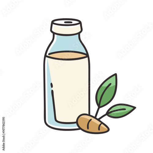 vegan milk almond or oat milk icon, vegan milk almond or oat milk vector illustration-simple illustration of vegan milk almond or oat milk, perfect for vegan milk almond or oat milk logos and icons