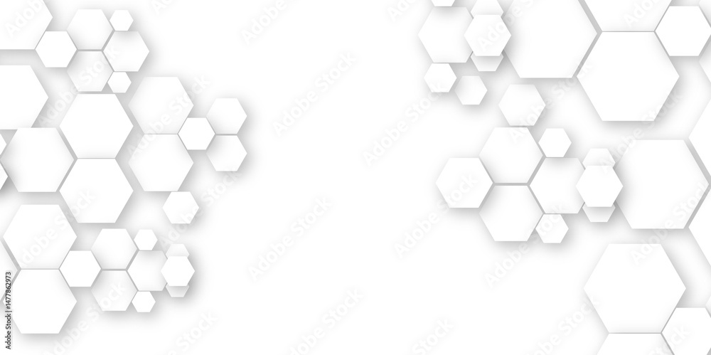 Geometric technology white hexagon background. Abstract vector illustration Science technology and medical concept hexagon on transparent background. Geometric technology white hexagon background. Abstract vector illustration Science technology and medical concept hexagon on transparent background.