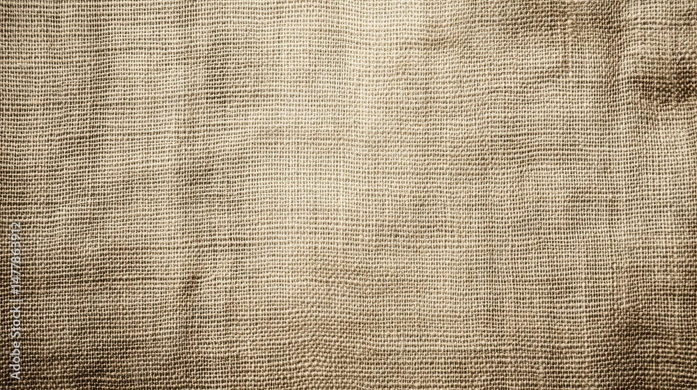 Fototapeta premium Vintage Brown Textured Canvas Background with Subtle Grain and Faded Stains. Ideal for Rustic Graphic Design, Art Textures, Photography Overlays, or Antique Document Mockups