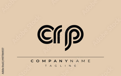 CRP Creative Unique Modern Letter Logo Design. Stylized logo featuring a unique letter design, presenting abstract minimalist aesthetics and modern appeal.