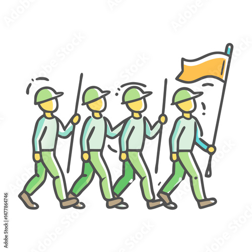 veterans marching icon, veterans marching vector illustration-simple illustration of veterans marching, perfect for veterans marching logos and icons
