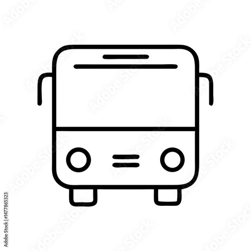 Simple line icon of a bus in minimalist style  