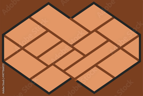 A seamless vector illustration presents a brown chocolate bar with a sweet pattern and texture