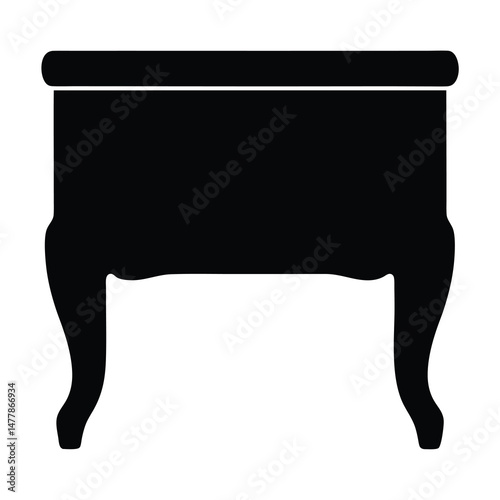 vanity table vector silhouette icon - perfect for furniture icons, decals, or eps crafts.