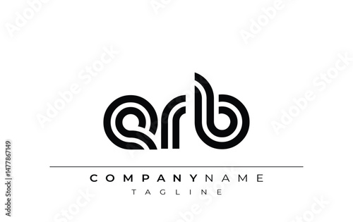 ERB Creative Unique Modern Letter Logo Design. Stylized logo featuring a unique letter design, presenting abstract minimalist aesthetics and modern appeal.