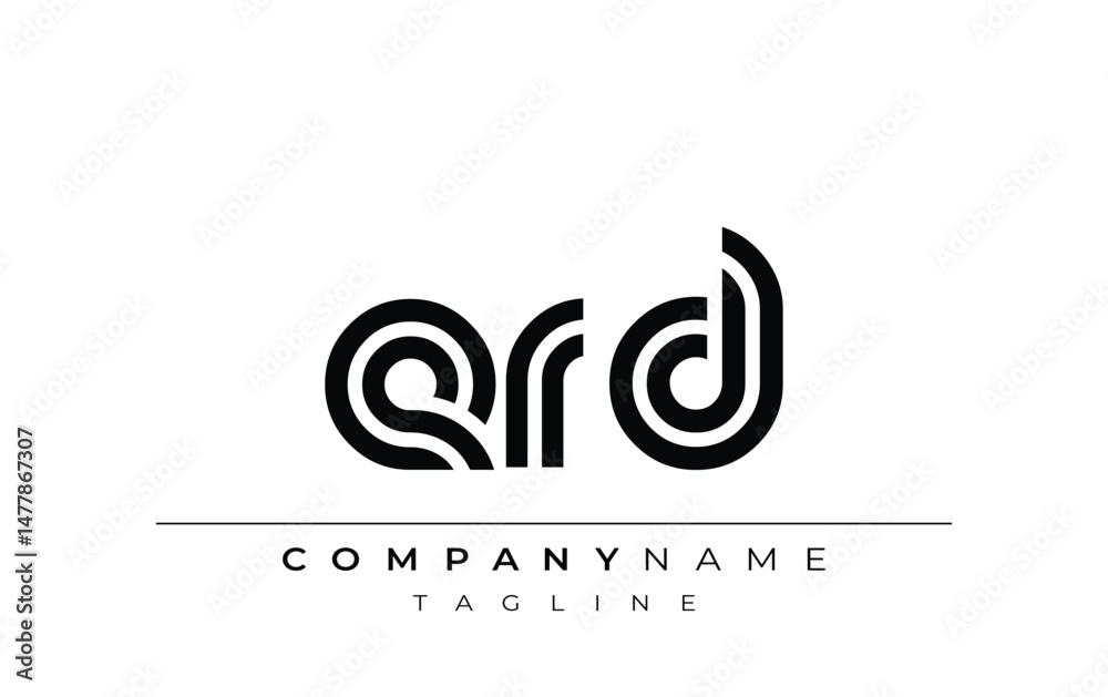 Obraz premium ERD Creative Unique Modern Letter Logo Design. Stylized logo featuring a unique letter design, presenting abstract minimalist aesthetics and modern appeal.