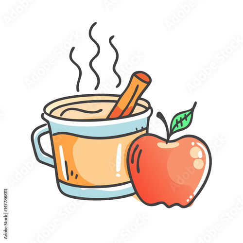 warm apple cider icon, warm apple cider vector illustration-simple illustration of warm apple cider, perfect for warm apple cider logos and icons