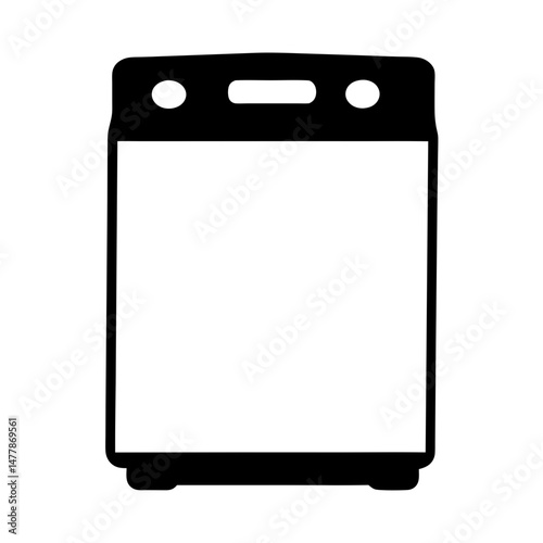 washing machinevector silhouette icon - perfect for electronics-themed crafts, decals, or SVG projects.