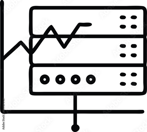  Server Rack With Line Chart Overlay Icon